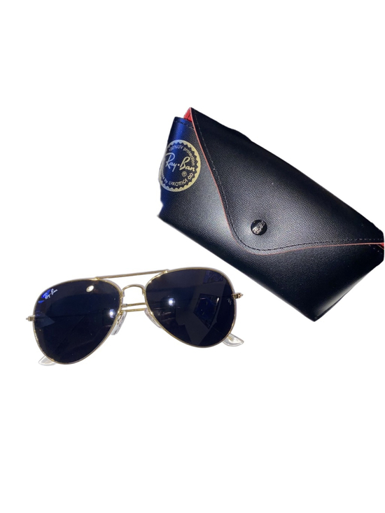 Ray-Ban Other - Men's Ray-Ban Aviator Sunglasses Black Gold with Case